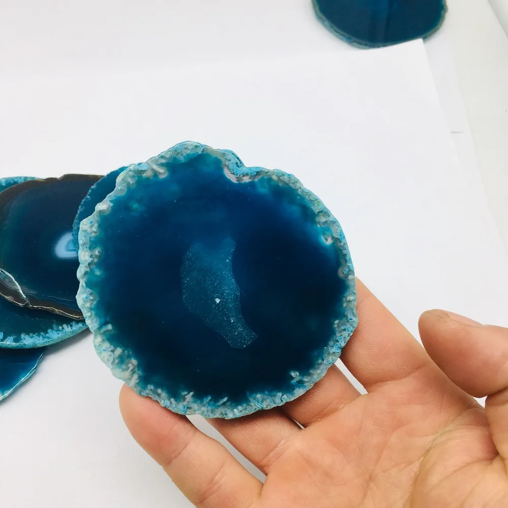 7-8 см большой синий Агат срез жеоды полированный Кристалл кварц