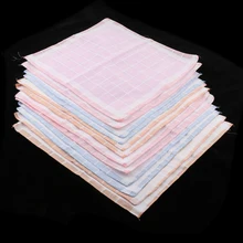 12 шт./компл. хлопок квадратный плед платок носовой платок Свадебная вечеринка ужин носовой платок впитывают пот для Для мужчин Для женщин девушки дети лиц пожилого возраста