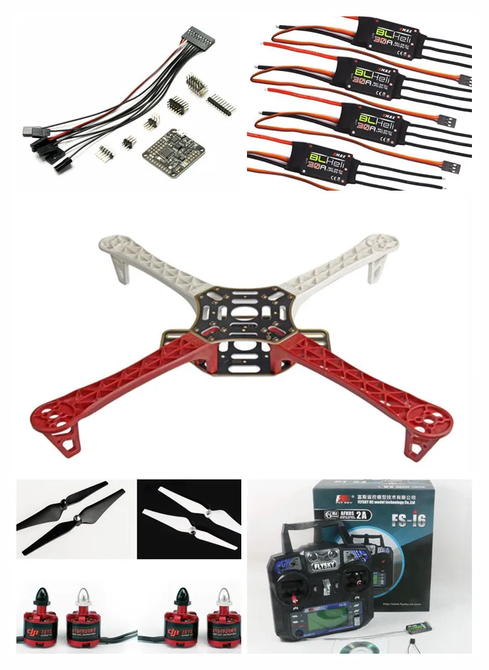 Квадрокоптер Aerops F450 комплект дрона с двигателем 2212 920kV Emax 30A реквизит ESC Naze32 FSi6