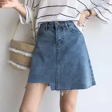 L-4XL Summer Plus Size High Waist Denim Skirts Women Irregular Hem Women's Skirt Fashion 2019 Vintage A-line Jean Mini Skirt L-4XL Summer Plus Size High Waist Denim Skirts Women Irregular Hem Women's Skirt Fashion 2019 Vintage A-line Jean Mini Skirt