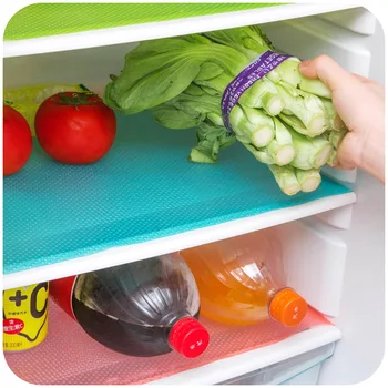 

HOT 4 pcs/set 45cm*29cm Fashion Refrigerator Pad Antibacterial Antifouling Mildew Moisture Absorption Pad Refrigerator Mats P236