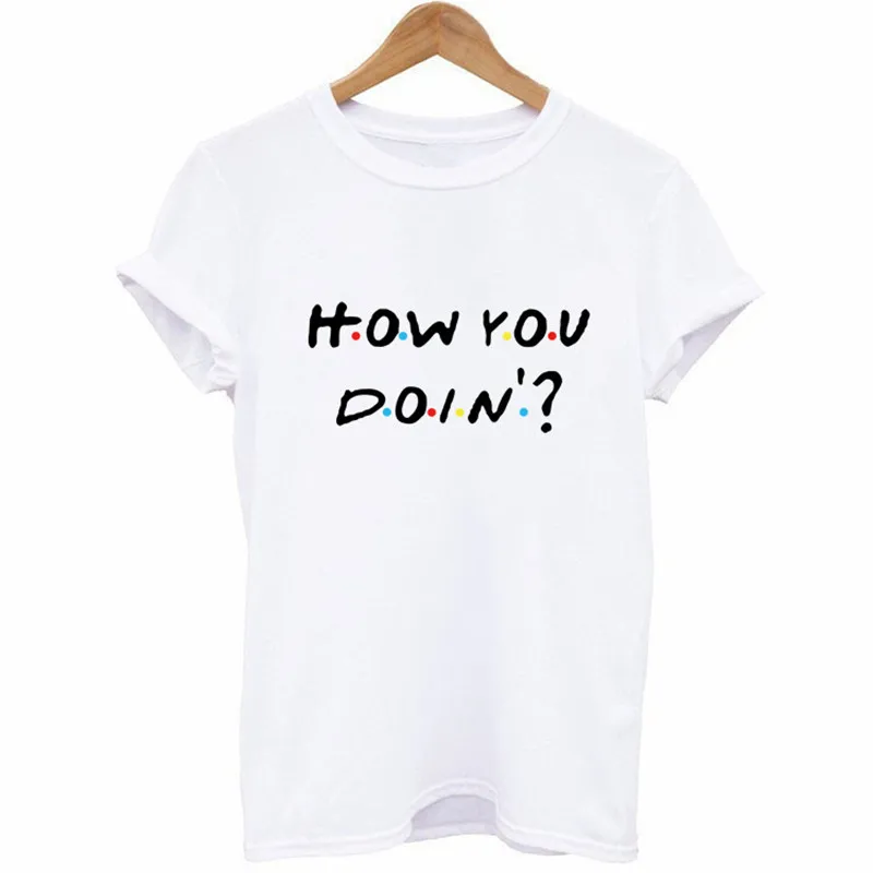 Женская летняя футболка LUSLOS HOW YOU DOIN хлопковая Футболка с круглым вырезом и