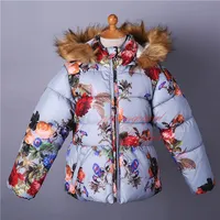2015 Newest Kids Down Coats Girls Flower  Coat Children  Winter Clothes  In Stock  OC81118-2