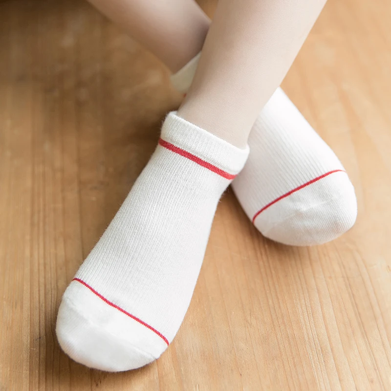 Детские аксессуары 5 пар/компл. младенческой малыш девушка носки до лодыжки для новорожденных, хлопковые носки для малышей с милым рисунком в полоску линия анти-скольжения носки От 1 до 12 лет