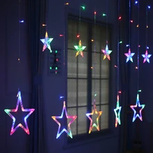 2.5M 138leds 8 Mode Star Led Curtain Icicle String Lights Christmas Lights New Year Wedding Party Decoration Garland Light