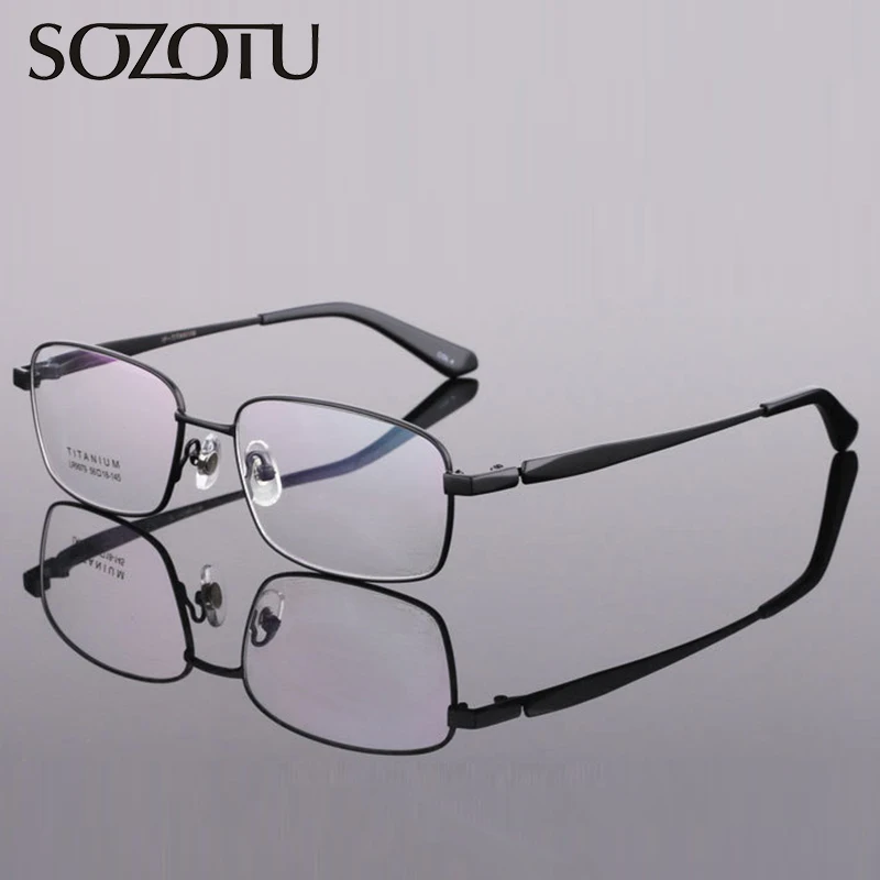 

Spectacle Frame Men Pure Titanium Eyeglasses Nerd Prescription Computer Myopia Optical Clear Lens Glasses Frame For Male YQ299