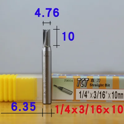 1 шт. 1/" хвостовик 1 мм-6 мм TCT прямые фрезы для резьбы по дереву 2 флейты для гравировки по дереву фрезы карбидные Фрезы с ЧПУ - Длина режущей кромки: D-4.76mm.H-10mm
