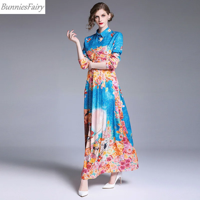 BunniesFairy 2019 лето осень женское элегантное винтажное ретро платье с героями