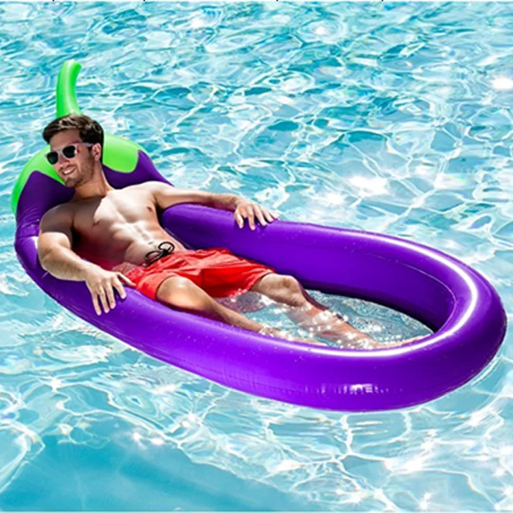 

Summer PVC Inflatable Floating Bed Floating Water Hammock Float Lounger Beach Eggplant Modeling Swimming Pool Lounge Float Bed