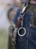 Hottest sale multifunction long leather keychain with simple unisex Punk stainless steel key chain key ring for men Gifts 17364 ► Photo 2/5