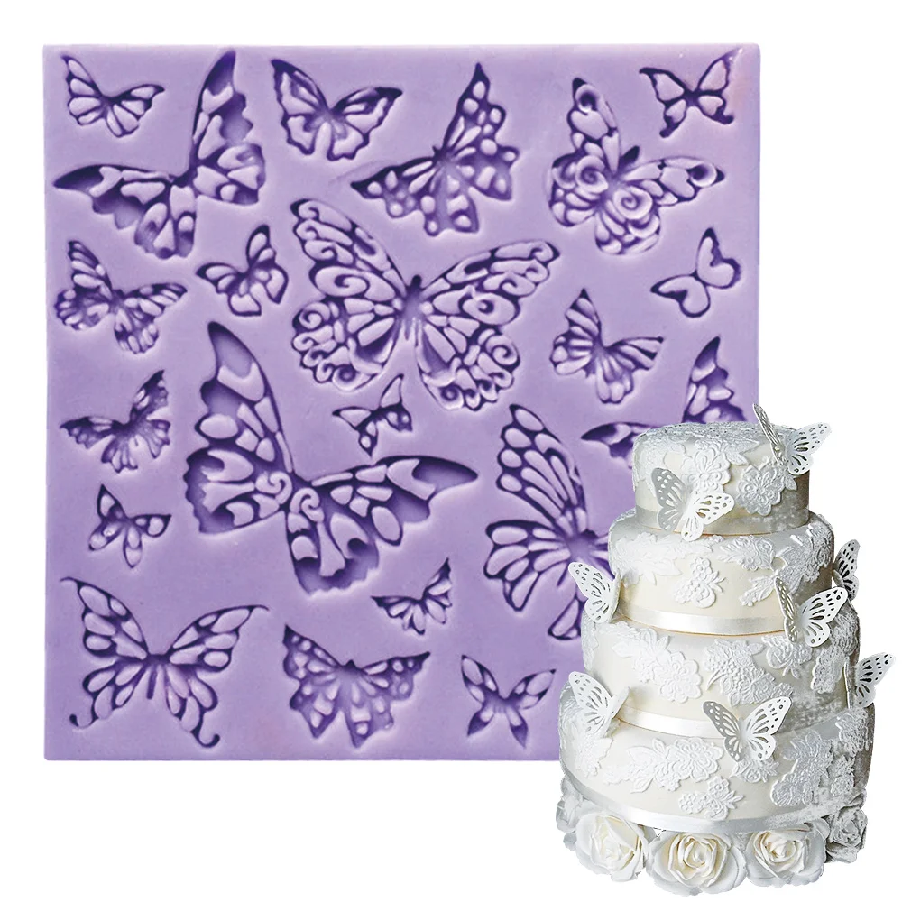 

1Pc Butterfly Flower Silicone Lace Mold Fondant Molds Lace Mat Cake Decorating Tools DIY Chocolate Moulds Pastry Baking Tool