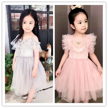 

SUMMER children clothing girls lace tutu dresses for girls vestidos lucky child girls dress baby clothes family clothing