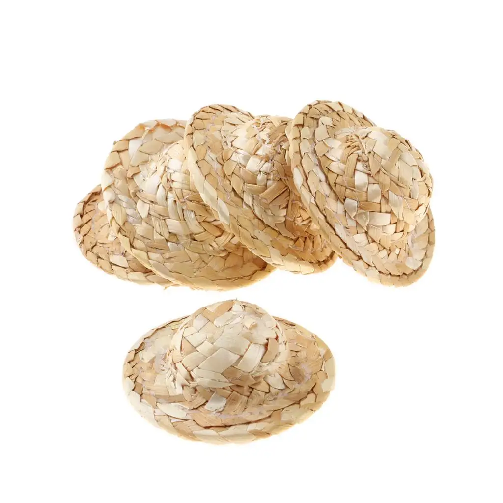 Miniature Hat Handicraft Toy - Mini Straw Hat Hand Knitting Strawhat Crafts