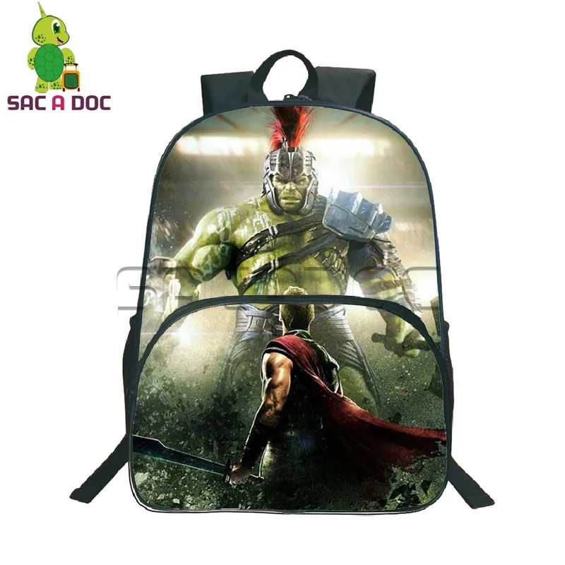 

Comics Thor Ragnarok School Bags Backpack Kids Book Bag Super Hero Thor Hulk Printing Travel Rucksacks Women Men Daily Backpack