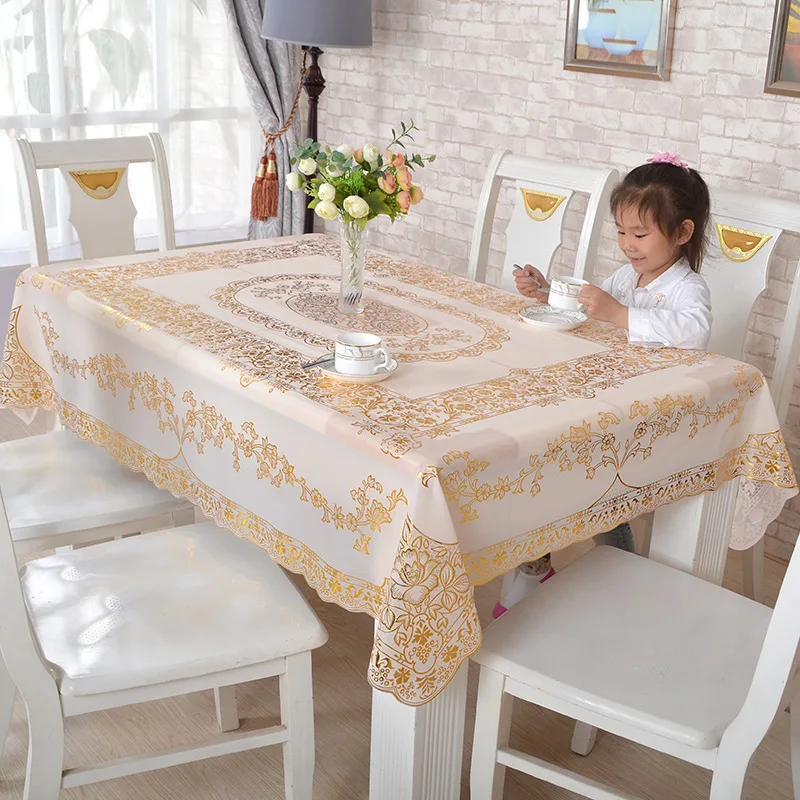 

PVC Hot Stamping Tablecloth Waterproof Disposable Washable Tablecloth Rectangular Non-slip Insulation Placemat