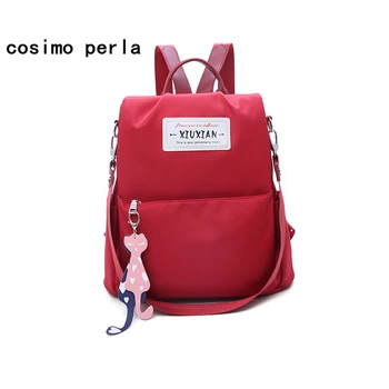 

New Red Oxford Backpack Women Nylon Waterproof Multifunction Bookbags for Teenage Girls Shoulder Bagpack Mochila free Gift