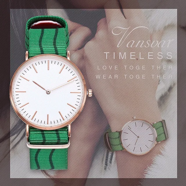 Vansvar Women Men Classical Nylon Arabic Numbers Quartz Wrist Watches Fashion Ca Vansvar Women Men Classical Nylon Arabic Numbers Quartz Wrist Watches Fashion Ca