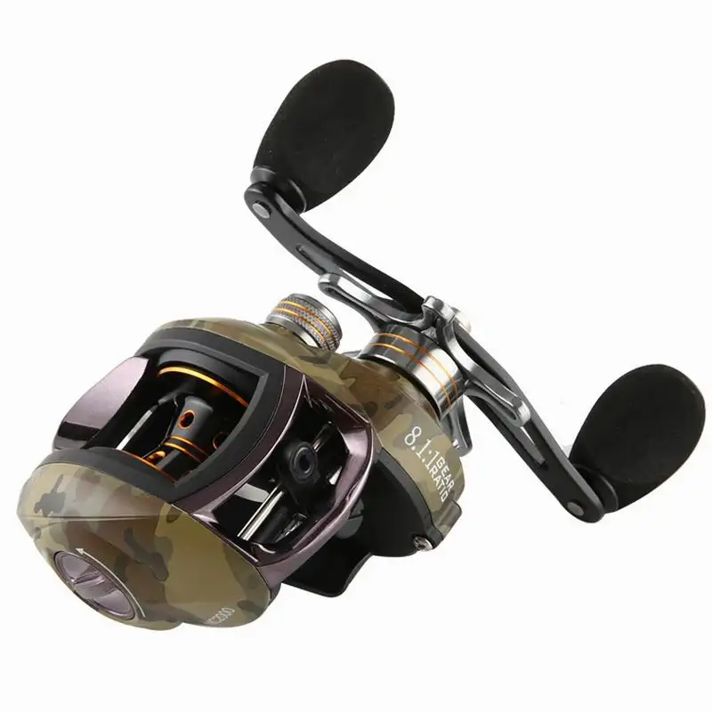 Carretel da Carcaça de Isca Notas da Força de Travagem. Isca de Pesca Isca de Pesca Baitcast Ratio 8.1: 1 8kgs 5 Magnético Classes ou 9 Rolamento 13b ou 7b Tanto Bom
