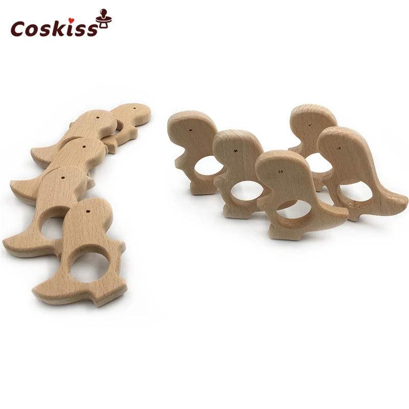 Органическая деревянная подвеска в виде динозавра из бука|baby teether|baby teether woodteether