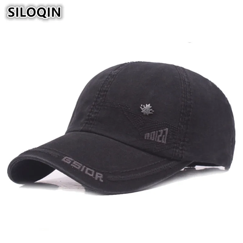

SILOQIN Snapback Cap Summer New Men's Cotton Baseball Caps Adjustable Letter Embroidery Visor European American Style Dad's Hat