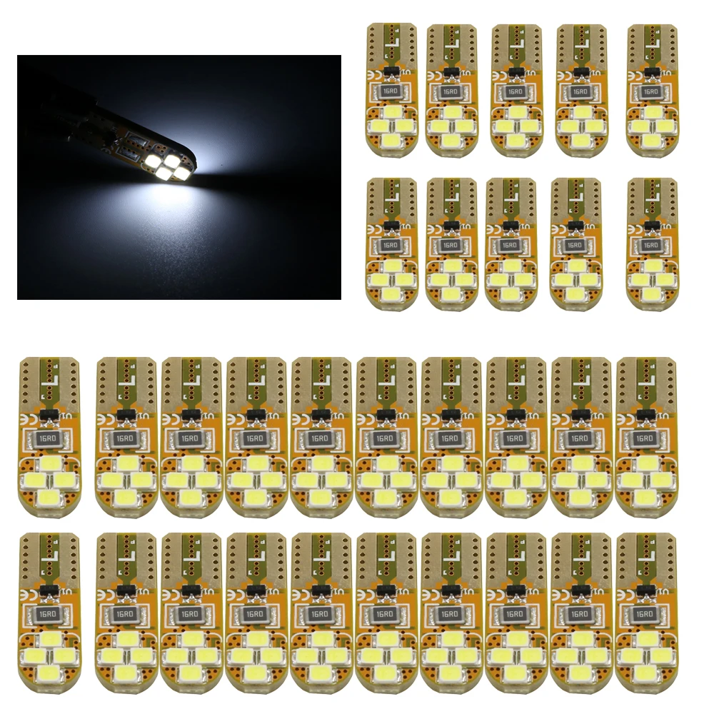 YSY 30 шт. T10 168 194 501 w5w 8smd 2835 led Canbus без ошибок авто зазор обратный светильник лампа DC12V