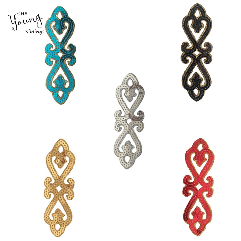 

Fashion Hot Melt Adhesive Patch Sequin Embroidery Clothing Iron on patch DIY Applique Garment Accessories Sewing Badges Sticker