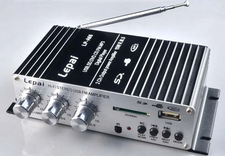 USB / FM Усилитель A68USB небольшой усилитель для музыкального лагеря 12 В маленький