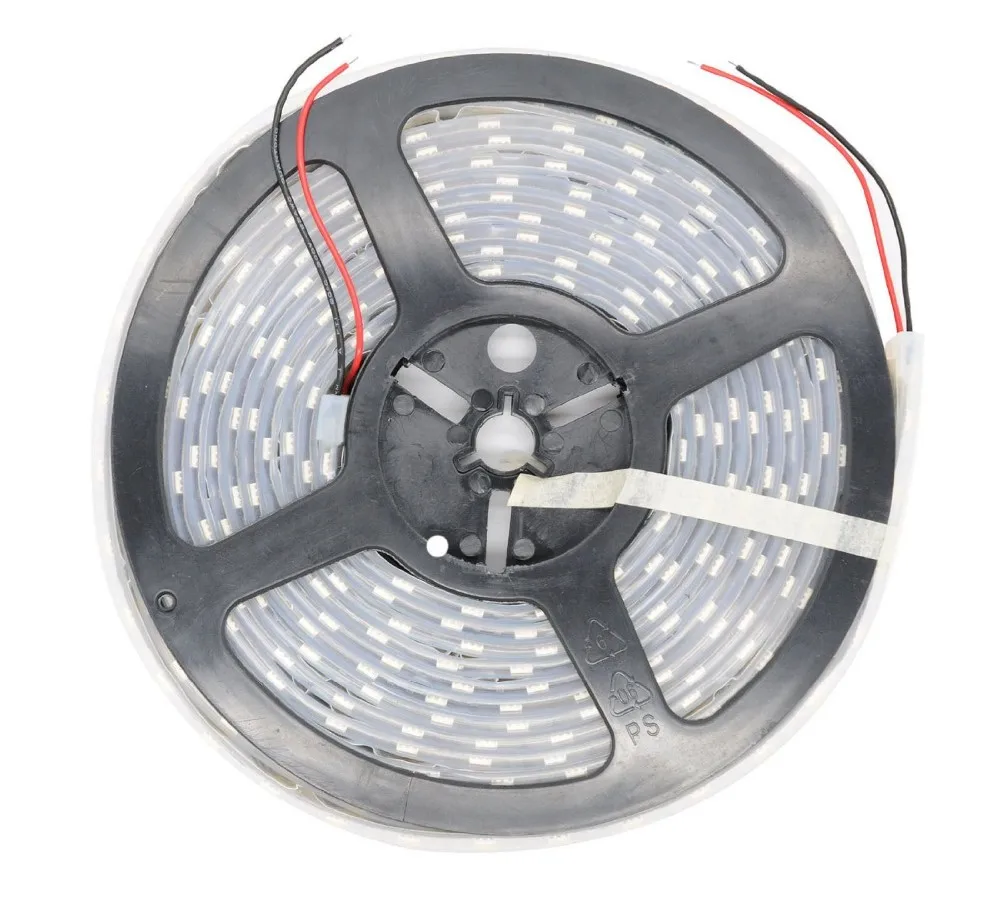 Теплый белый Водонепроницаемый 5 м 16.4ft 5050 двухрядные SMD 600 светодиодов Гибкие светодиодные полосы света DC12V очень яркий гибкие