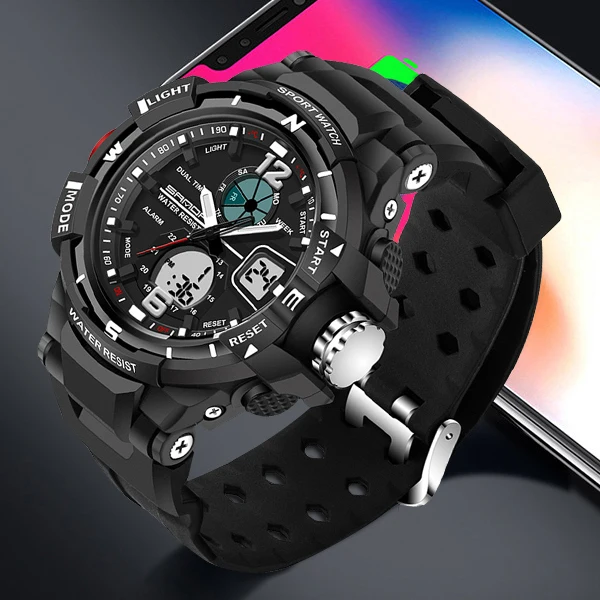 Najtaniej SANDA Sport Watch mężczyźni 2019 zegar męski LED cyfrowy kwarcowy zegarki męskie Top marka luksusowy zegarek na rękę dla Relogio Masculino