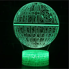Star Wars Death Star Millennium Star warship mark 3D Lamp Game LED night light 7 Color