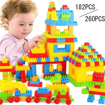 

182 Pcs/ 260 Pcs Assembled Bricks Colorful DIY Model Building Blocks Kits Learning Educational Toys Kids Gifts 88