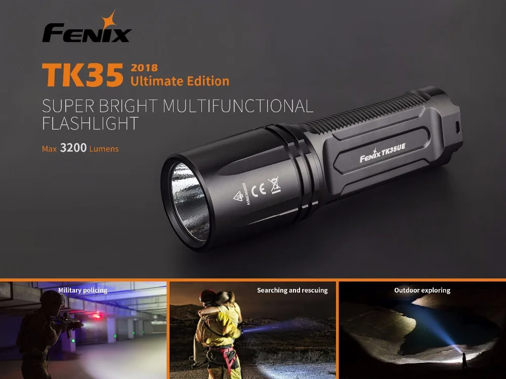 FENIX TK35 UE TK35 Ultimate Edition светодиодный тактический вспышки светильник XHP70 макс 3200 люмен бросок 300 м зарядка через usb фонарь напольный светильник