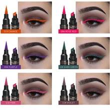 1 шт 12 видов цветов 2 in1 Водонепроницаемый прочного обрастания быстросохнущая подводка двойная головы жидкая подводка крыло Eye Liner Макияж инструмент TSLM2