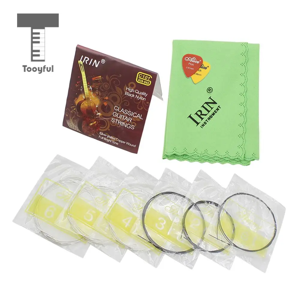 

Tooyful High Quality Guitar Picks Replacement Strings Polish Cloth Set for Classical Acoustic Music Guitar Accessory Kids Gifts