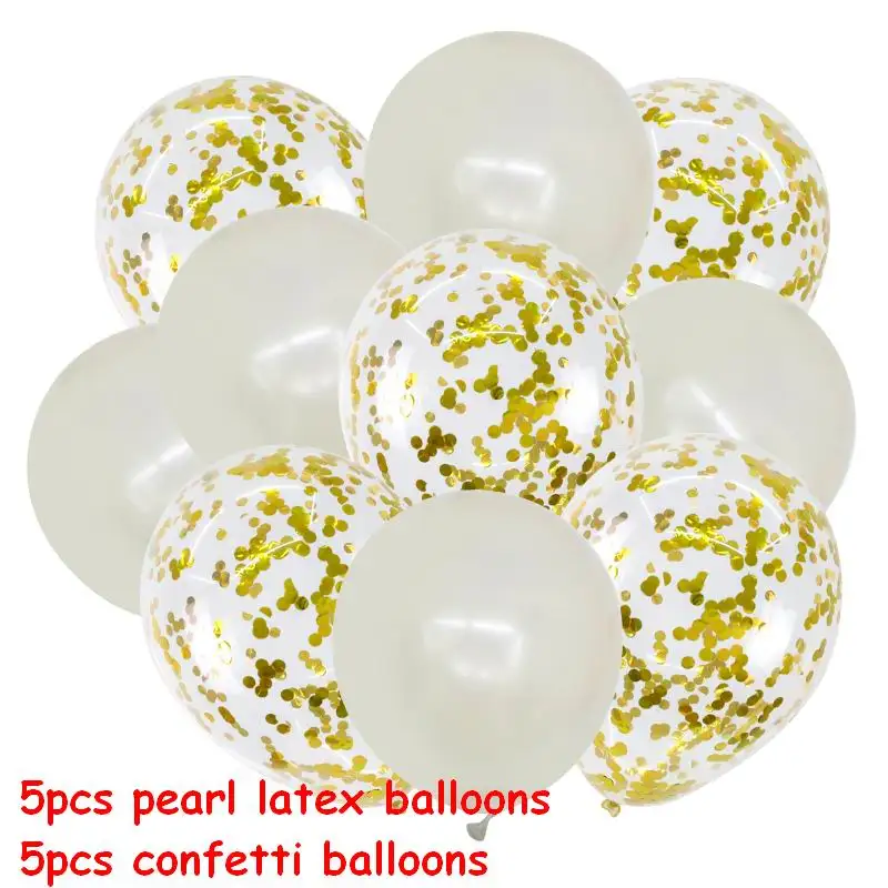 pearl set 10 10 шт 10 дюймов металлические цвета латексные воздушные шары с конфетти надувной шар для дня рождения свадьбы - Цвет: pearl set 10