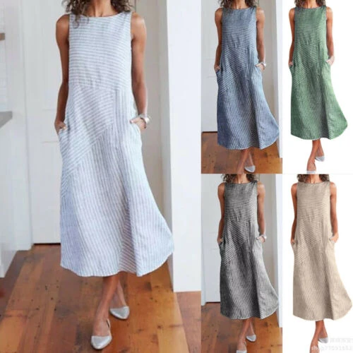 women's linen maxi dresses
