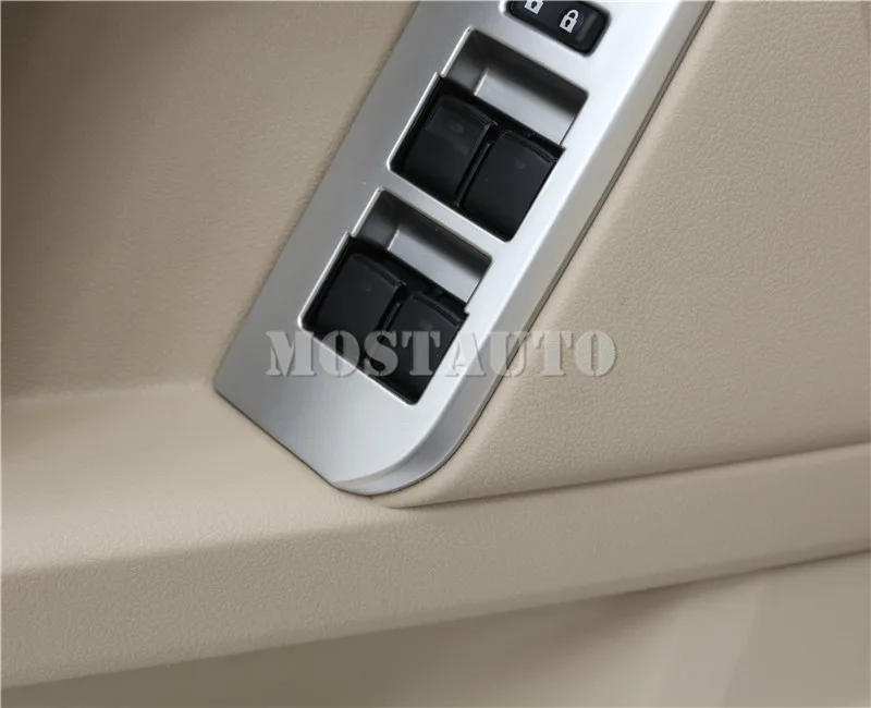 Для Toyota Land Cruiser Prado FJ150 внутренняя Автомобильная Дверь Окно лифт переключатель накладка 2010- 4 шт серебристый/черный