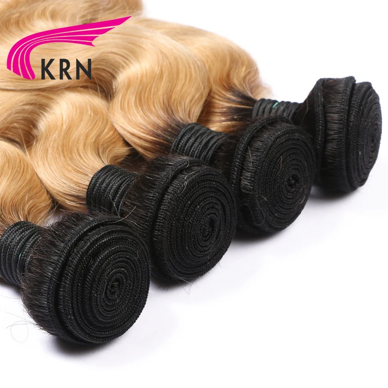 KRN 1B/27 Brazilian Hair Weave Bundles Ombre Remy Hair Extension 100 Human Hair Body Wave Bundles Healthy Fast Shipping