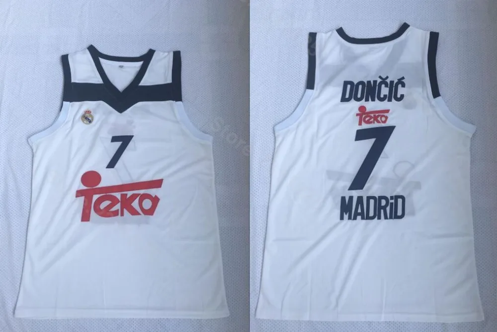 

Ediwallen Euroleague Europe 7 Luka Doncic Jersey Men White Real Madrid Basketball Jerseys All Stitched Breathable High Quality