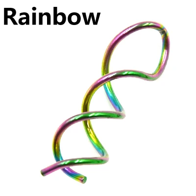 Rainbow BOG-1PC спиральные ушные промышленные спиральные пупка кольцо штанги для пирсинга номбрил Ombligo серьги пирсинг ювелирные изделия 14 г - Окраска металла: Rainbow