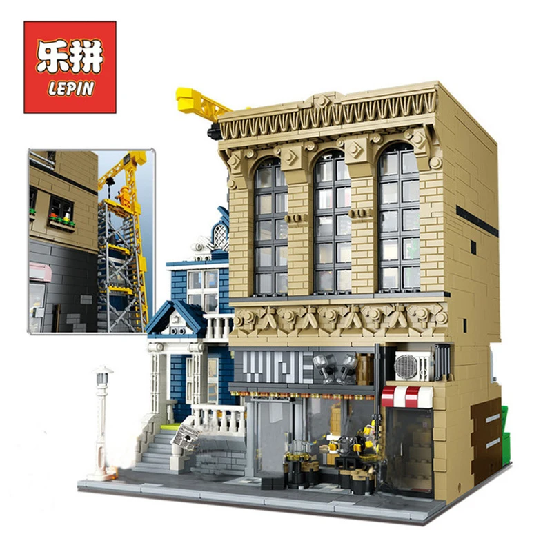 

DHL Lepin 15035 2841Pcs City Street Set Bars And Financial Companies Model Building Kit Blocks Bricks Compatible LegoED Toy Gift