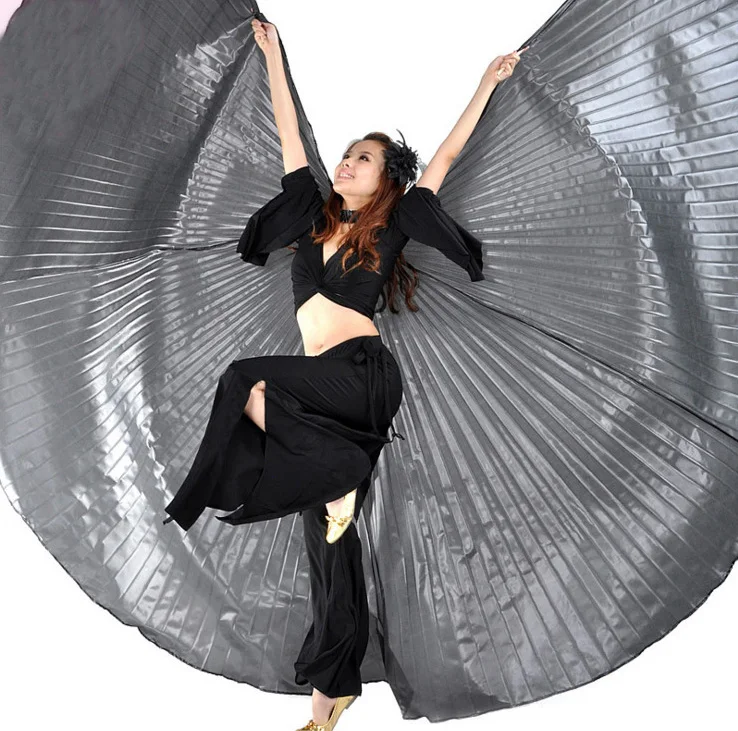 Золотой Египетский костюм для восточного танца бабочки Isis Крылья ангела костюм феи для Для женщин живота Танцы аксессуары для танцев сзади с близкого расстояния