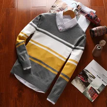 Jbersee весенне-осенний Повседневный свитер брендовый Мужской приталенный Мужской трикотажный пуловер с v-образным вырезом мужские свитера Pull Homme