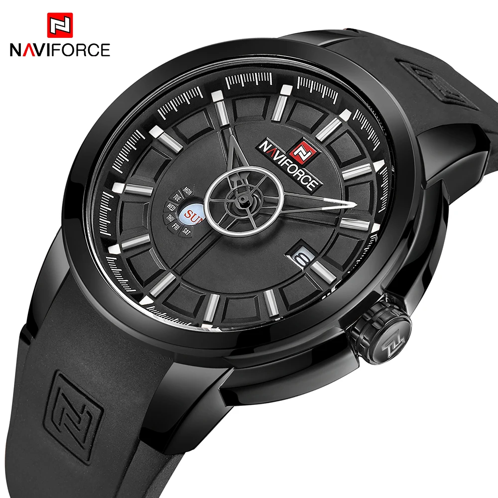 

NAVIFORCE Top Luxury Brand Watches Men Quartz Watch Men's Fashion Sports Silicone Strap Male Analog Clock men Relogio Masculino