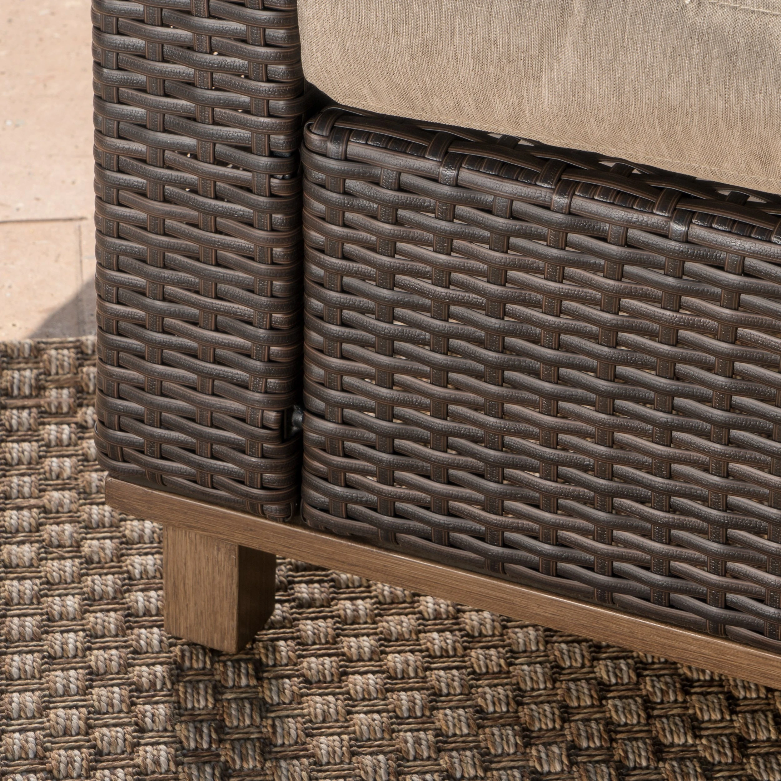 Grady Outdoor Aluminum Framed 4 Piece Wicker Chat Set (1)