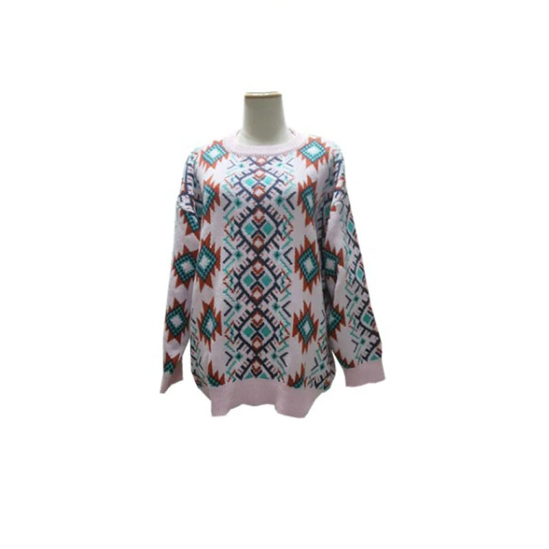 Loose Print Lurex Autumn Winter Sweater Women Long Sleeve Pullover Women Basic Sweaters Women 2018 Europe Style Knit Tops Femme