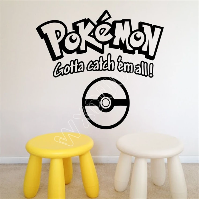 

WXDUUZ Home Wall Vinyl Decor Stickers Of Pokemon Gotta Catch All living room space Vinyl Wall Sticker Home Decor B369