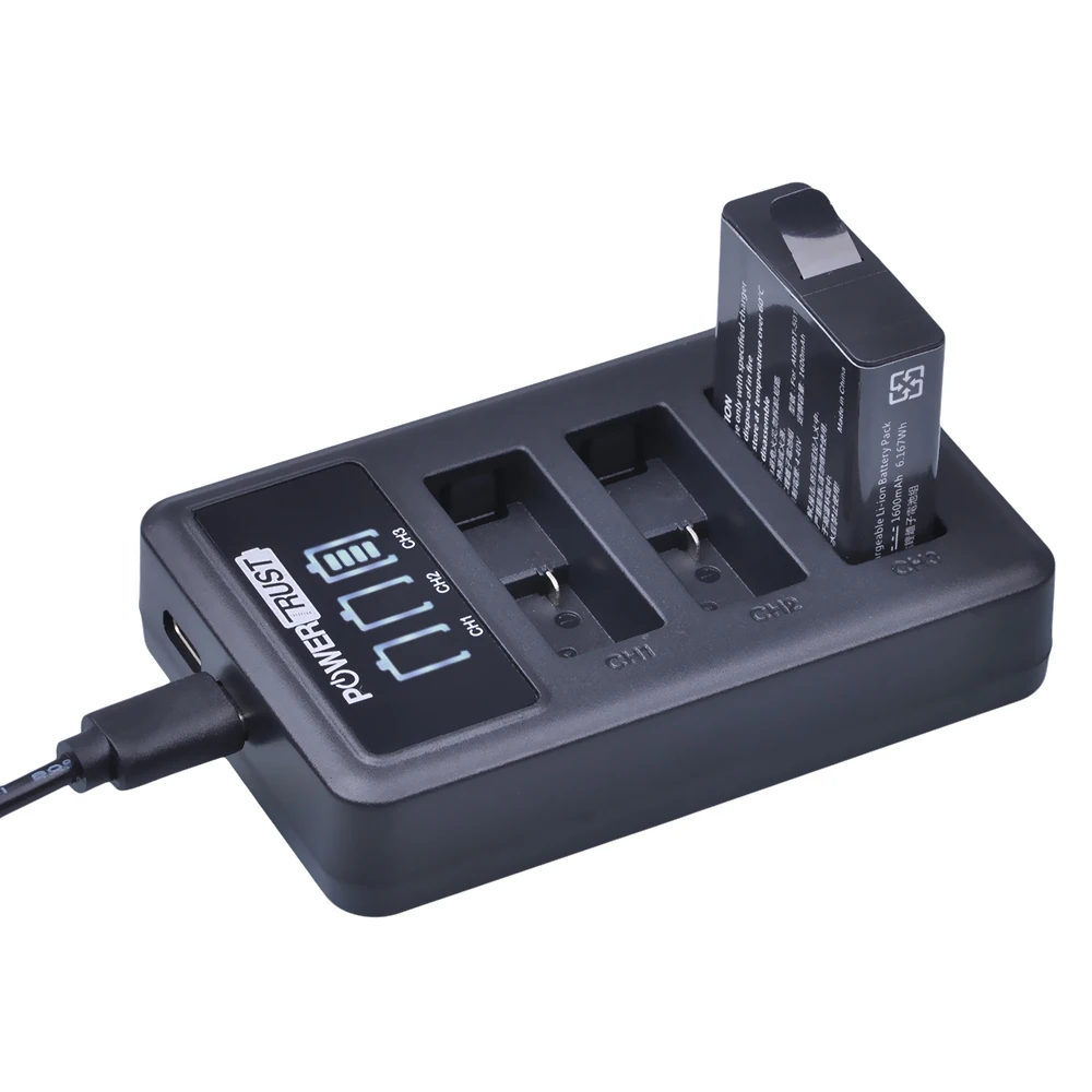 bateria + led usb 3 slots carregador