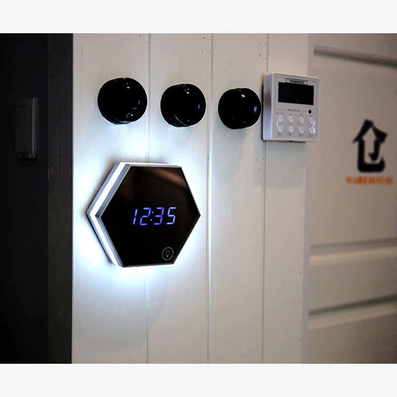  Durable Digital Multifunctional LED Table Clocks Mirror Digital Display Electric Alarm Clocks Light - 32890573518