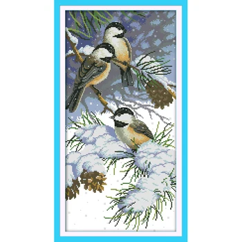 

Winter birds Precise Printed Design DIY Home Decoration Handmade Needlework Cross Stitch Set Embroidery Cross-Stitching stamped